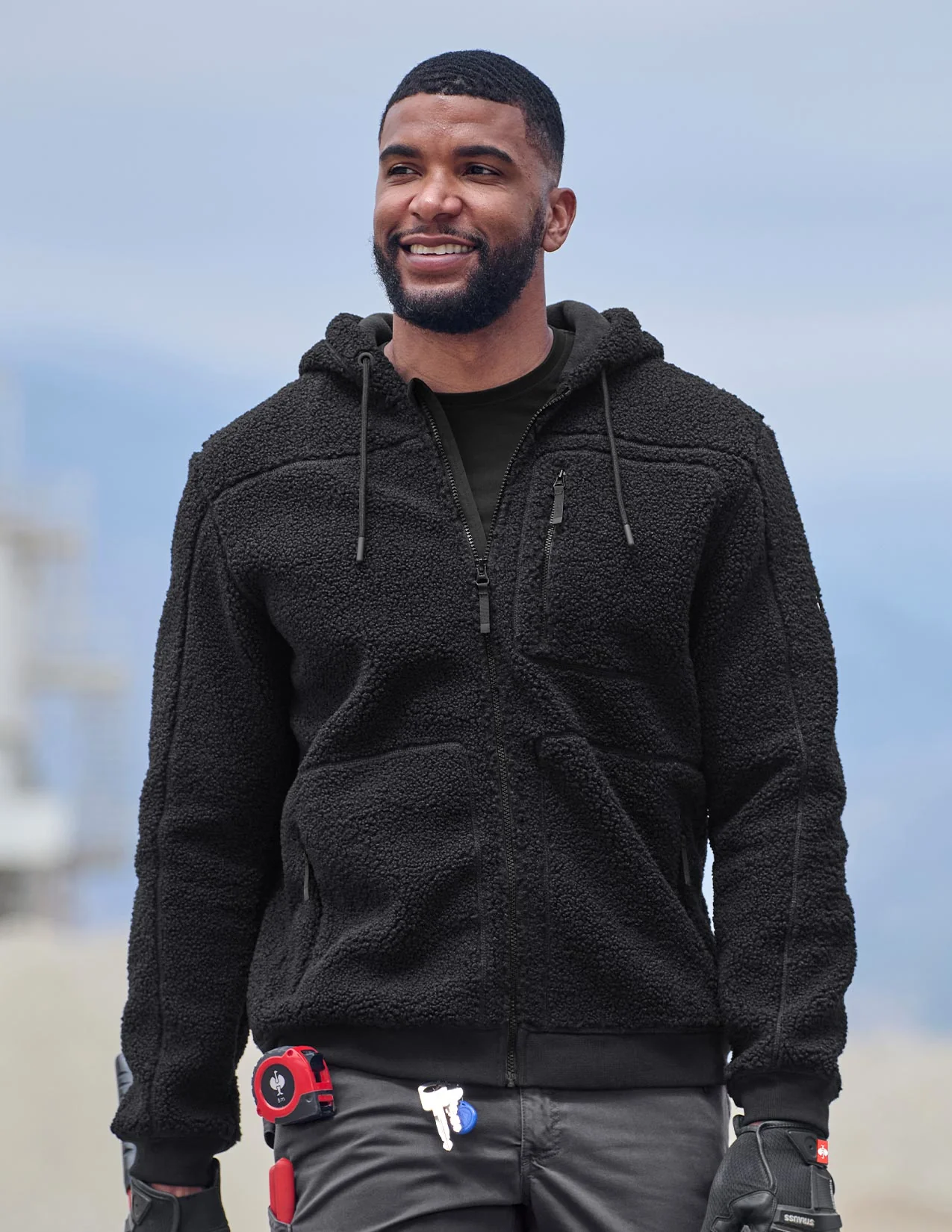 Hooded Sherpa Fleece Jacket e.s.e:pic - Image 3