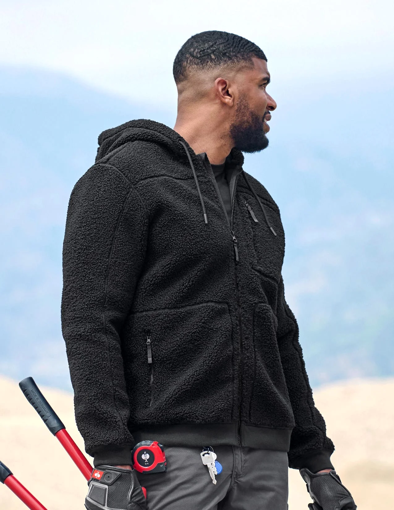 Hooded Sherpa Fleece Jacket e.s.e:pic - Image 4