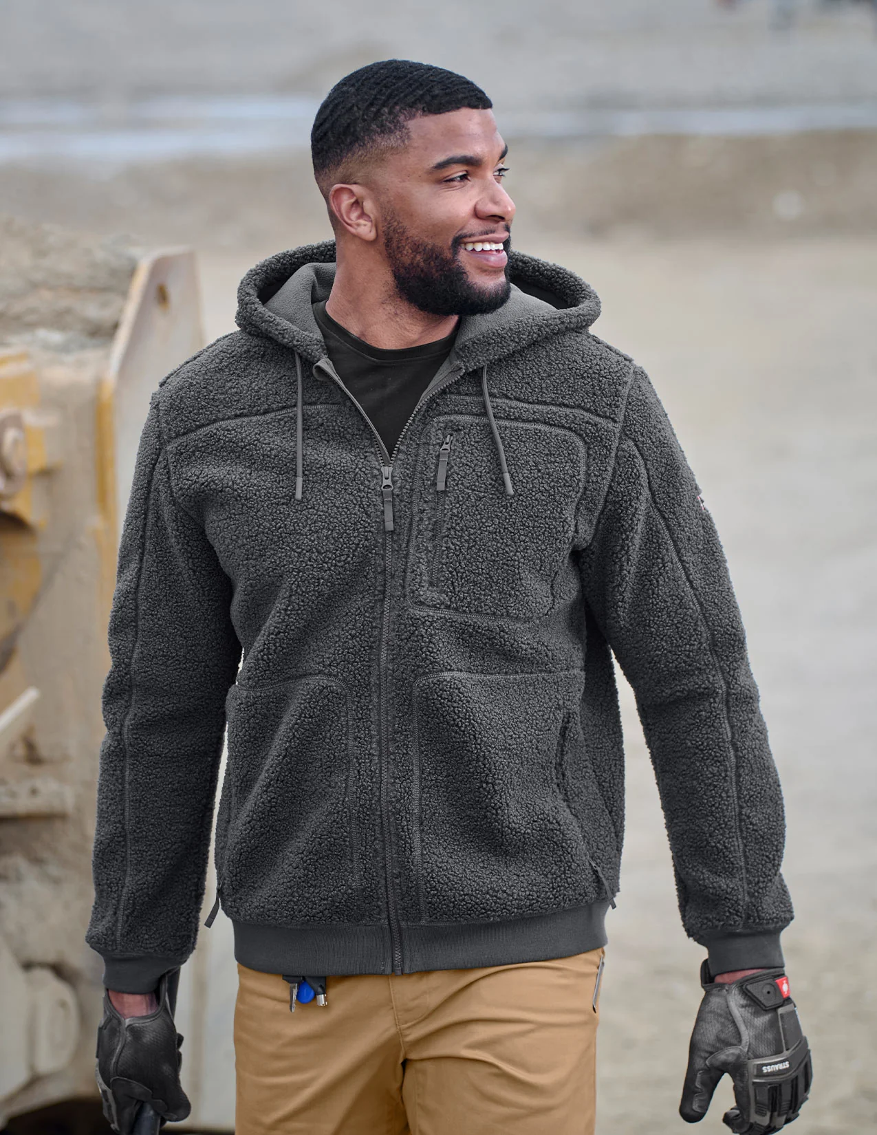 Hooded Sherpa Fleece Jacket e.s.e:pic - Image 3