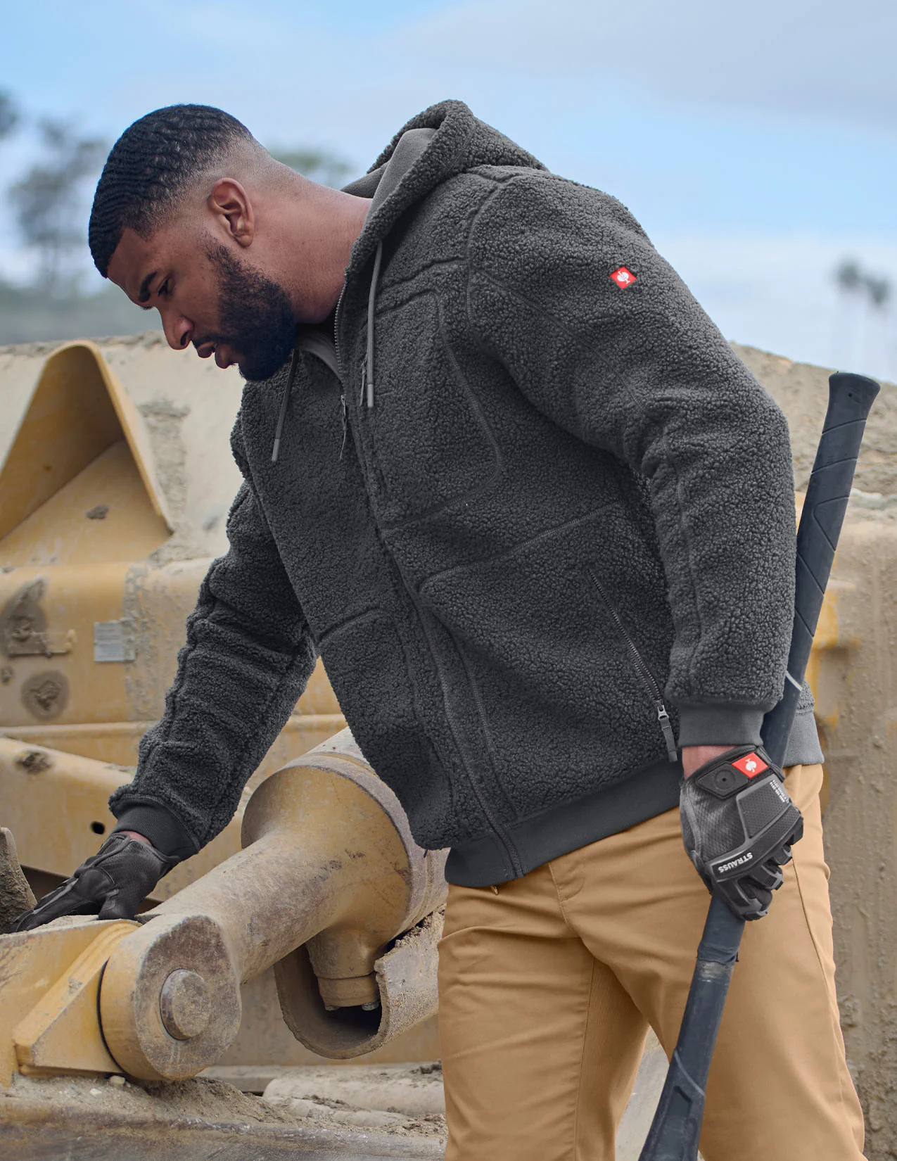 Hooded Sherpa Fleece Jacket e.s.e:pic - Image 4
