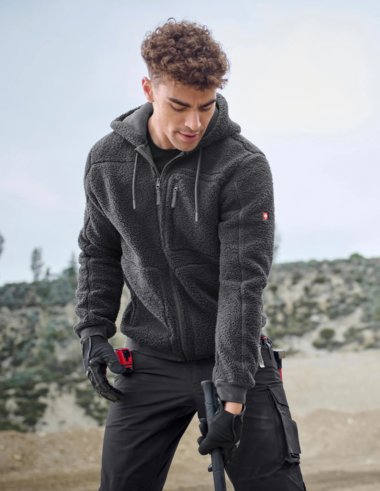 Hooded Sherpa Fleece Jacket e.s.e:pic - Image 8