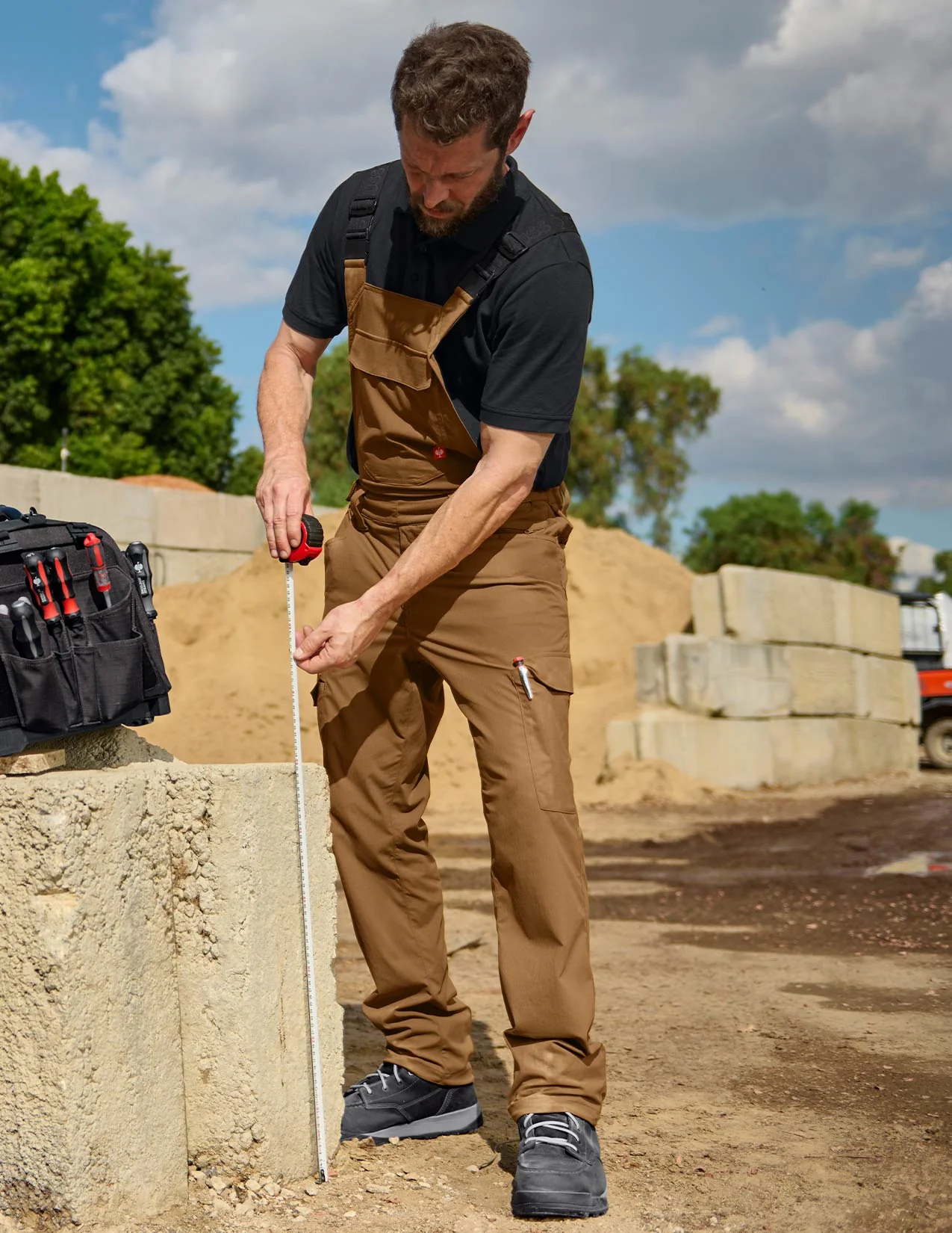 Stretch Ripstop Cargo Work Bib Overall e.s.t:aktik - Image 7