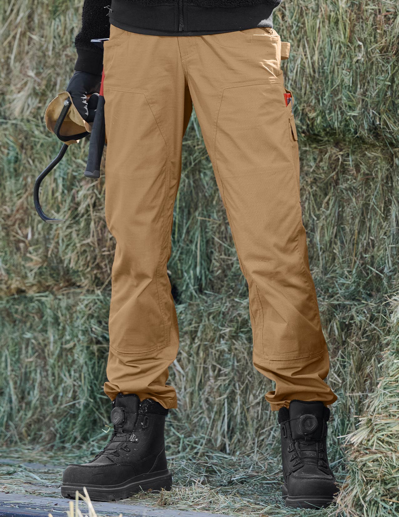 Women's Double Front Ripstop Cargo Work Pants e.s.e:pic - Image 3