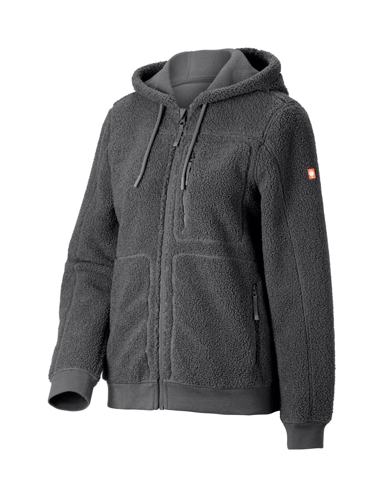 Women's Hooded Sherpa Fleece Jacket e.s.e:pic - Image 3