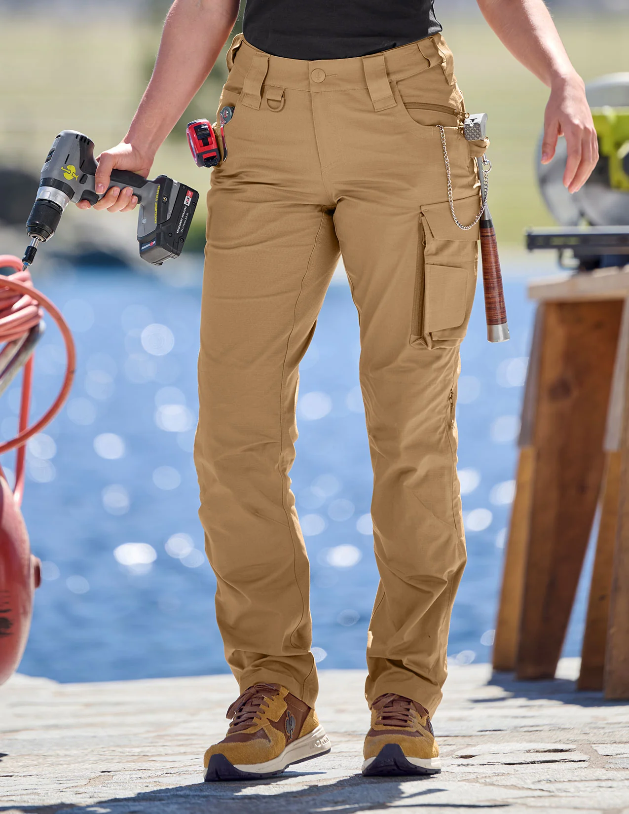 Women's Ripstop Cargo Work Pants e.s.e:pic - Image 3