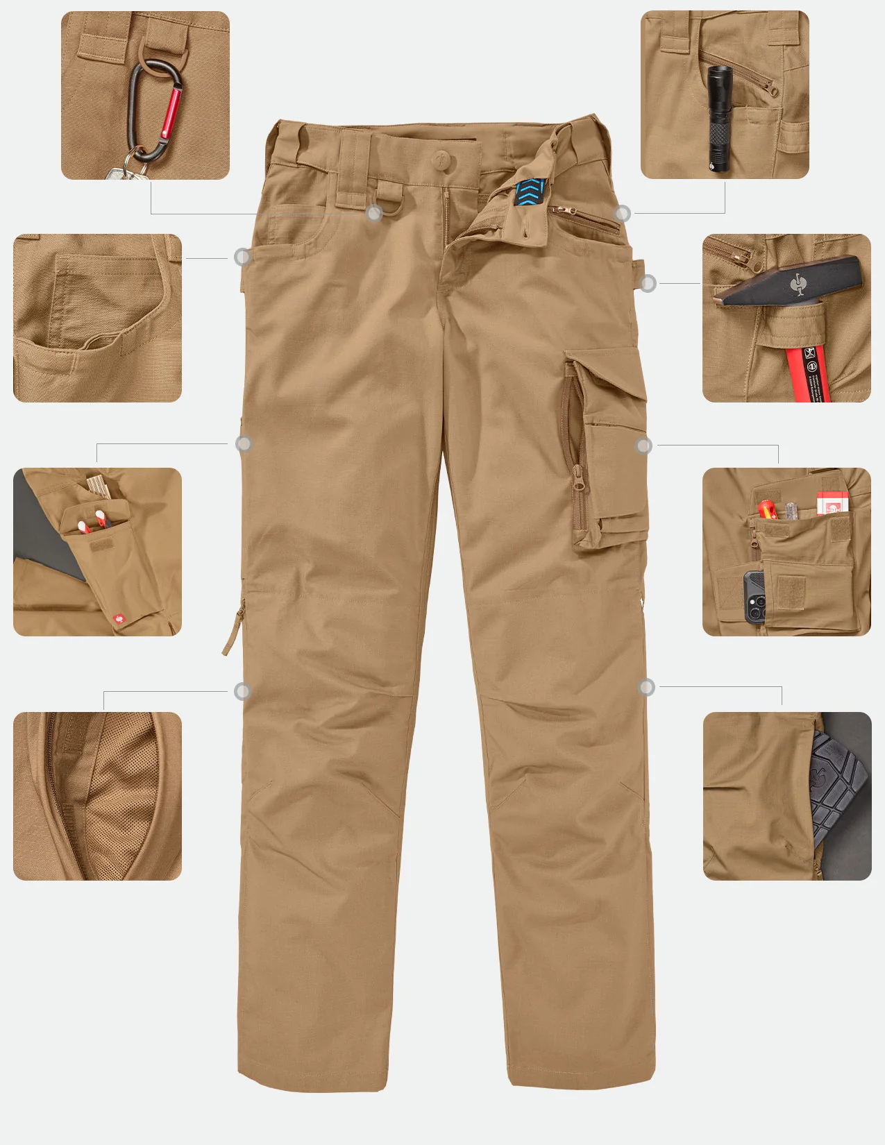 Women's Ripstop Cargo Work Pants e.s.e:pic - Image 9