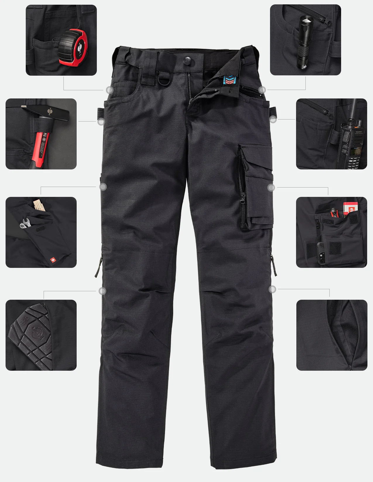 Women's Ripstop Cargo Work Pants e.s.e:pic - Image 4