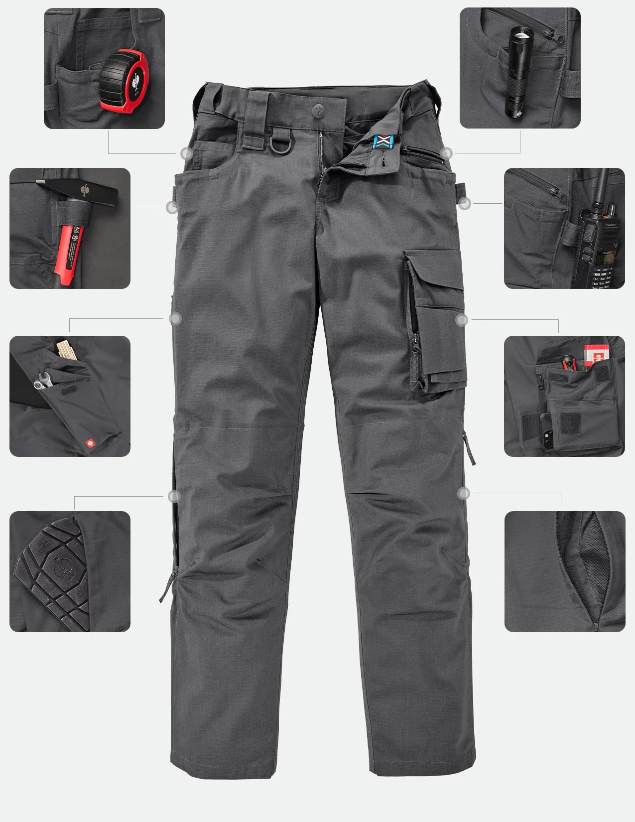 Women's Ripstop Cargo Work Pants e.s.e:pic - Image 6